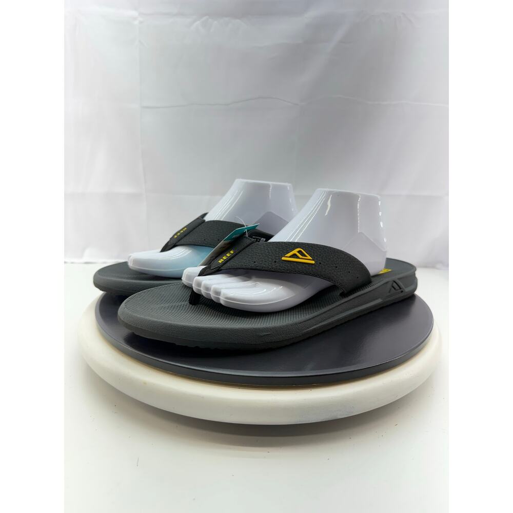 Reef Phantoms TQT Mens Sz 13 Flip Flop Black Grey Slip On Sandals Bottle Opener